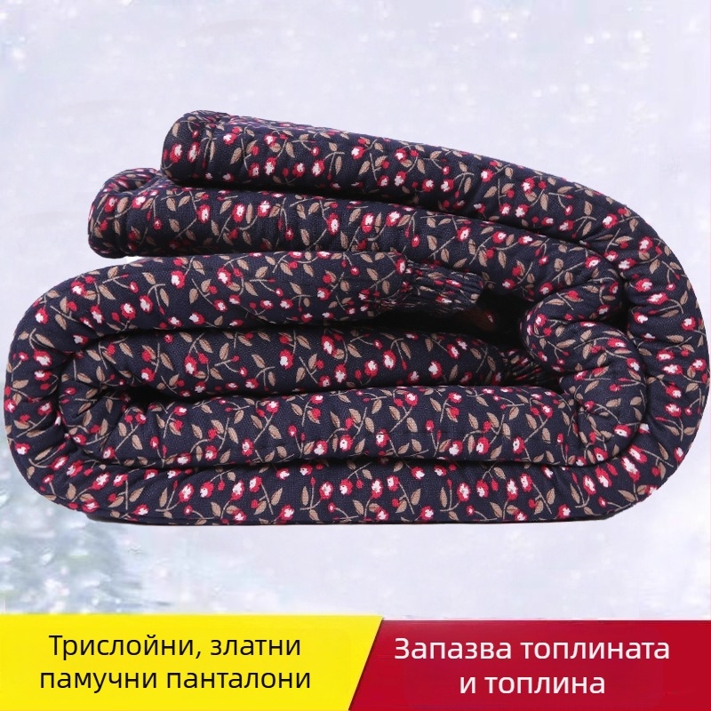 Дамски панталони със свободен силует, дебел полиестер за зима, сезон 2025, съдържание >95% полиестер, дебелина: висока