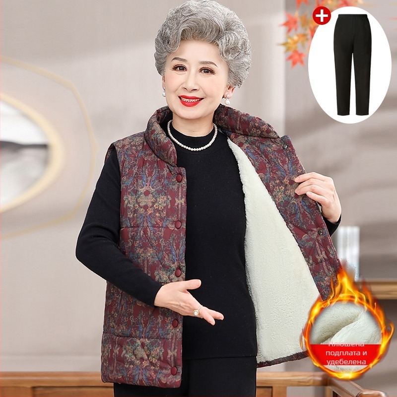 Безръкав жилет за възрастни жени, есен 2025 г., стояща яка, PVC плат, едноцветен, китайски стил