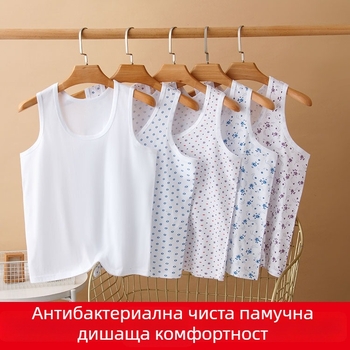 Дамски потник от 100% памук с широки презрамки, кръгло деколте, тънък плат 121–140 g/m2, подходящ за всеки сезон.