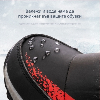 Детски зимни обувки до глезена с пухена подплата, дебела изолация, за деца 7–16 г., страничен цип, водоустойчива противохлъзгаща подметка