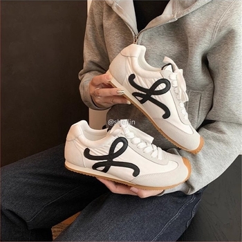 Forrest Gump вдъхновени дамски винтидж кожени обувки с връзки, кръгъл нос, нисък ток 1–3 см, гумена подметка