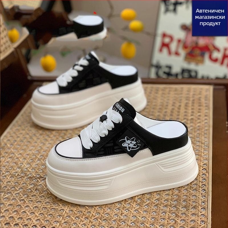 женски чехли с дебела подметка, PU горна част, PU вътрешност, разделен пръст, композитна подметка, неформален стил