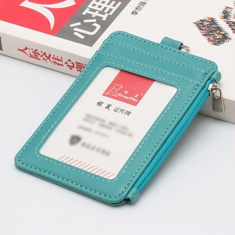 Държач за карти с PU кожа и шнур, много слотове, сгъваем, подходящ за ежедневна употреба, стил Cross-Border Trend