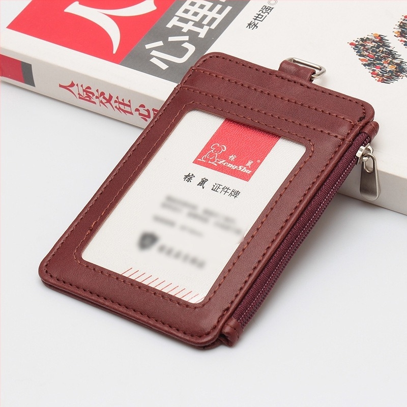 Държач за карти с PU кожа и шнур, много слотове, сгъваем, подходящ за ежедневна употреба, стил Cross-Border Trend