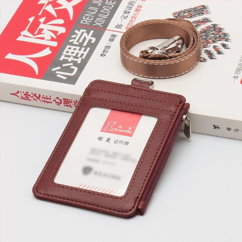 Държач за карти с PU кожа и шнур, много слотове, сгъваем, подходящ за ежедневна употреба, стил Cross-Border Trend