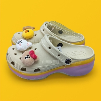 Дамски чехли Baotou с дебела подметка 4 см, EVA горна и подметка, дишащи, против подхлъзване, опора за стъпалото