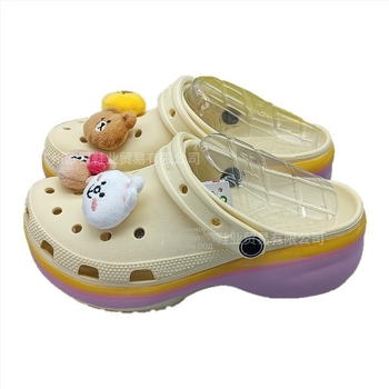 Дамски чехли Baotou с дебела подметка 4 см, EVA горна и подметка, дишащи, против подхлъзване, опора за стъпалото