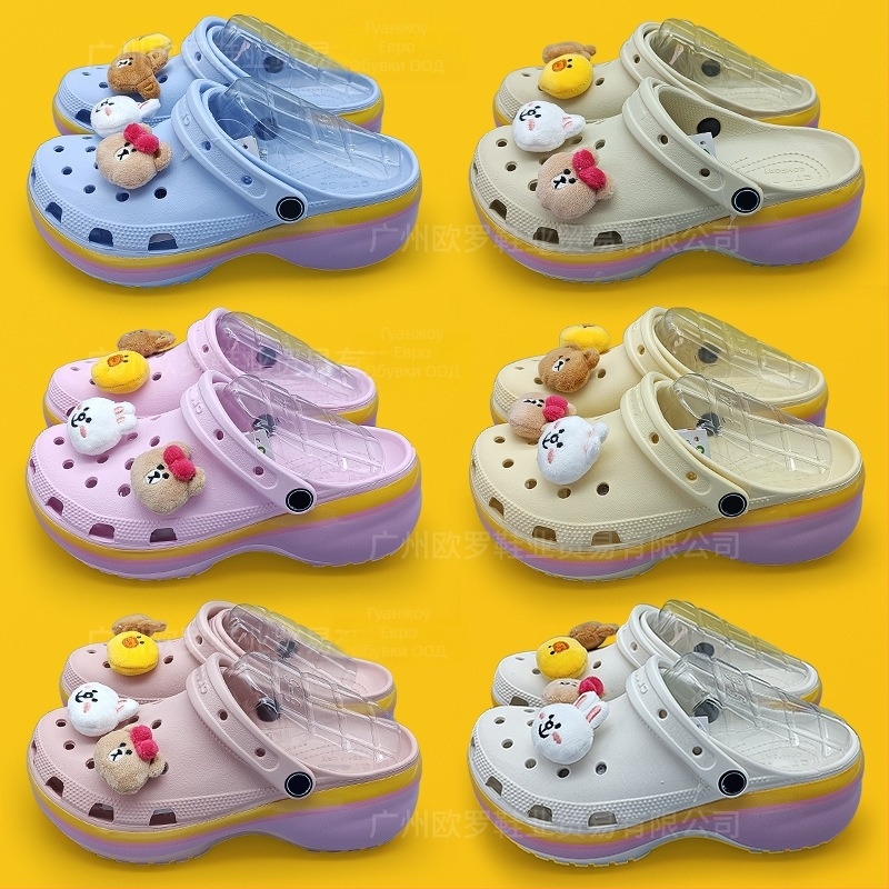 Дамски чехли Baotou с дебела подметка 4 см, EVA горна и подметка, дишащи, против подхлъзване, опора за стъпалото