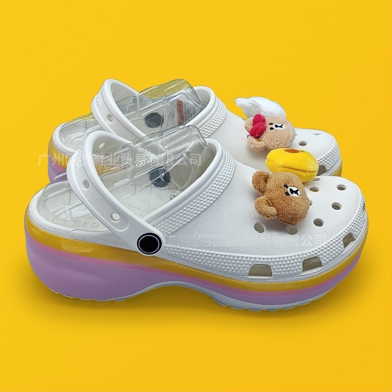 Дамски чехли Baotou с дебела подметка 4 см, EVA горна и подметка, дишащи, против подхлъзване, опора за стъпалото