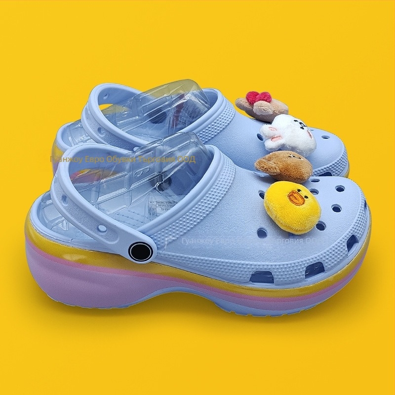 Дамски чехли Baotou с дебела подметка 4 см, EVA горна и подметка, дишащи, против подхлъзване, опора за стъпалото