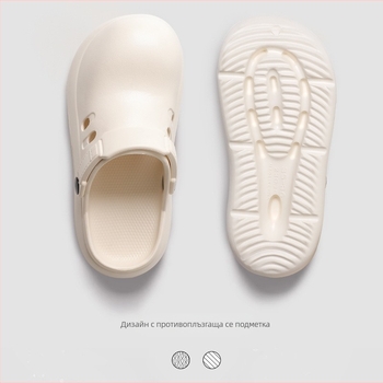 Дамски EVA пантофи с дупчици и дебела подметка, летен модел 2025, стил за ежедневието, EVA върх и EVA подметка, дебелина 3.5–5 cm