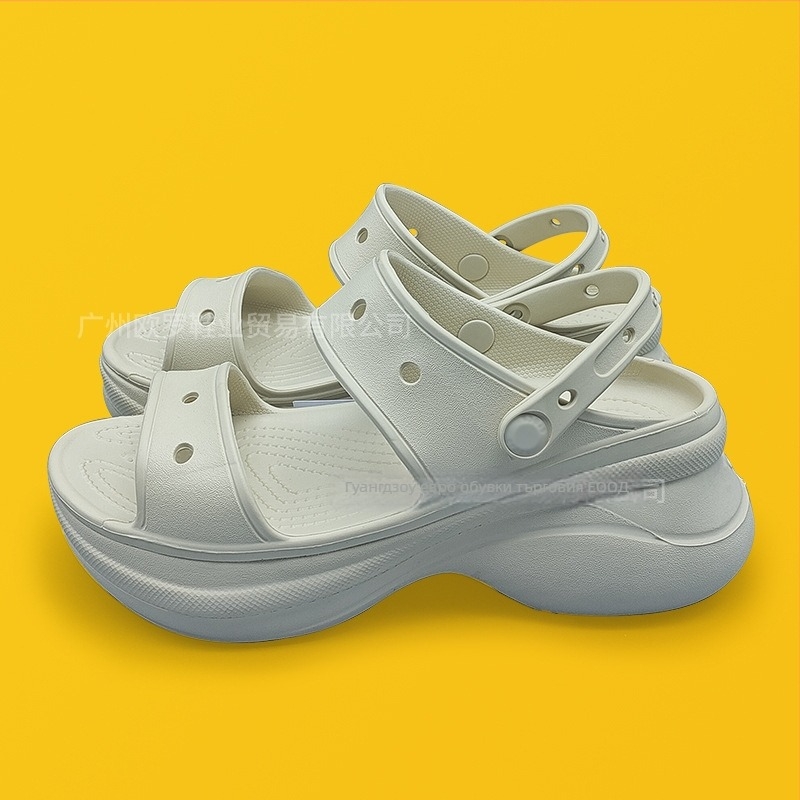 Дамски обувки Crocs стил, EVA горна част и подметка, 6 cm повдигане на височината, серия Whale двойна презрамка, противохлъзгащи, закрити пръсти, лято 2025