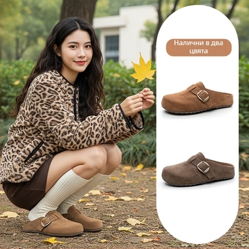 Toe-Cap Back Sandals - Genuine Leather Quality, Cow Suede Upper, Round Toe, Rubber Sole, Super Fiber Lining, Slip-On Women's Shoes