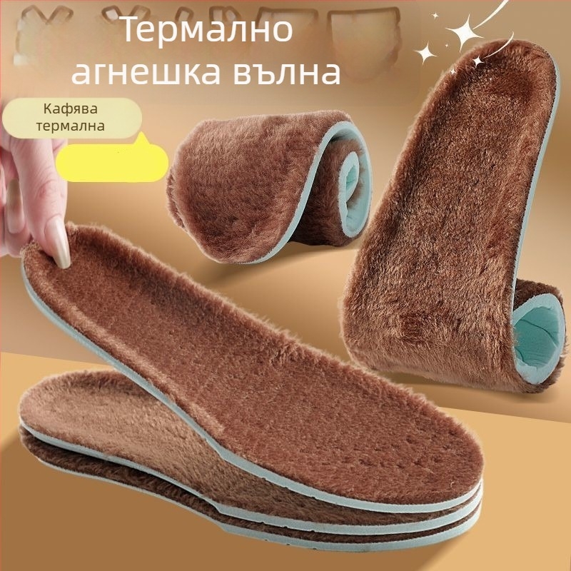 Зимни стелки за ботуши – флийс-линирани, дишащи, уплътнени; модел XY39; материал: Dali cotton + long hair crystal velvet; цял стелка; унисекс; персонализация налична