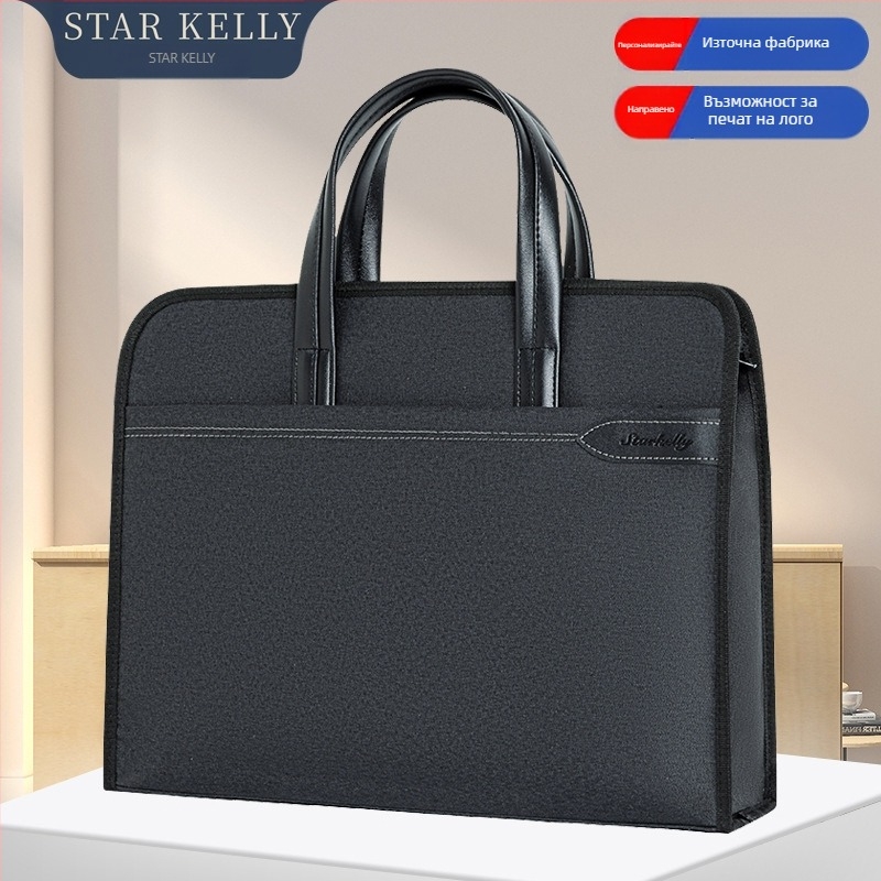 Star Kelly портфейл за документи от Oxford плат за офис — цип, прост и елегантен стил
