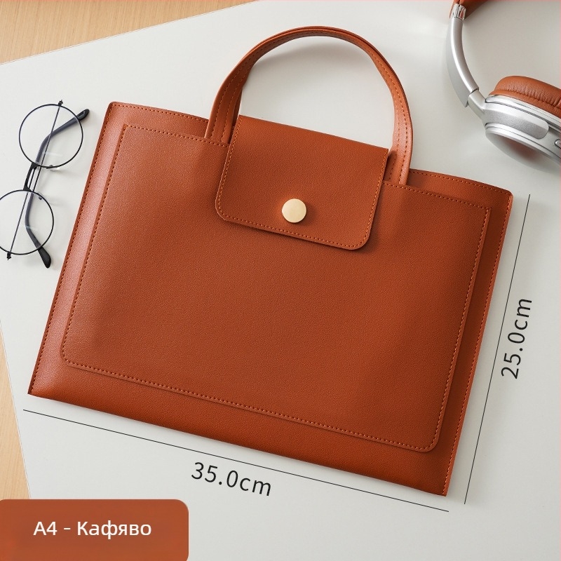 Peter PU кожена делова чанта за документи със щракване, водоустойчива