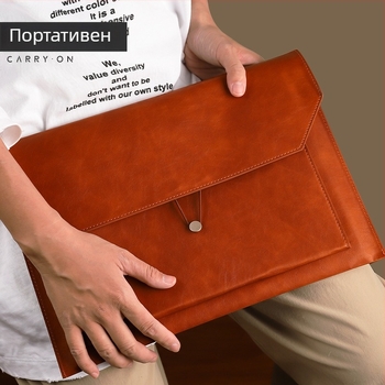 Culture of Yishan PU кожена бизнес папка за документи, въжен стил, наклонен дизайн