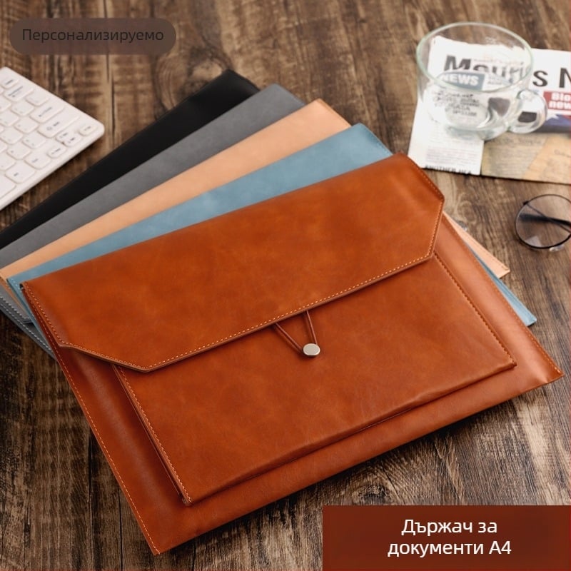 Culture of Yishan PU кожена бизнес папка за документи, въжен стил, наклонен дизайн