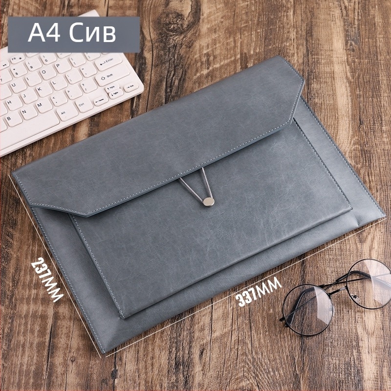 Culture of Yishan PU кожена бизнес папка за документи, въжен стил, наклонен дизайн