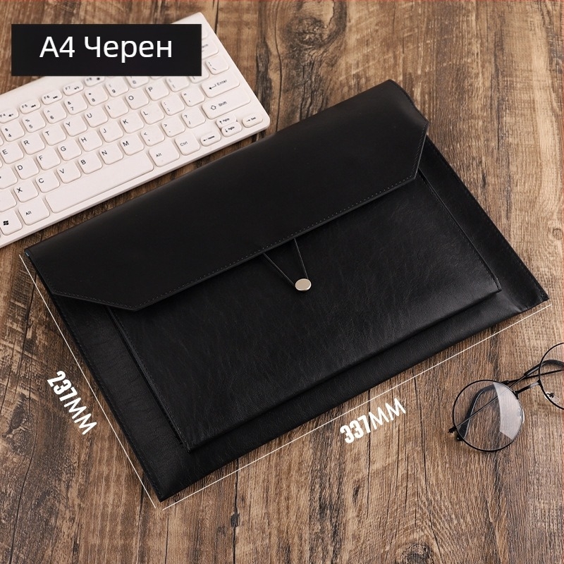 Culture of Yishan PU кожена бизнес папка за документи, въжен стил, наклонен дизайн