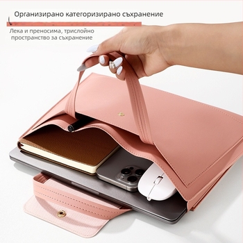 Xiangmo A4 PU кожена бизнес папка за документи с цип, голям капацитет, проста форма