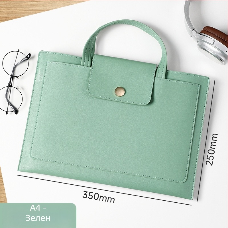 Xiangmo A4 PU кожена бизнес папка за документи с цип, голям капацитет, проста форма