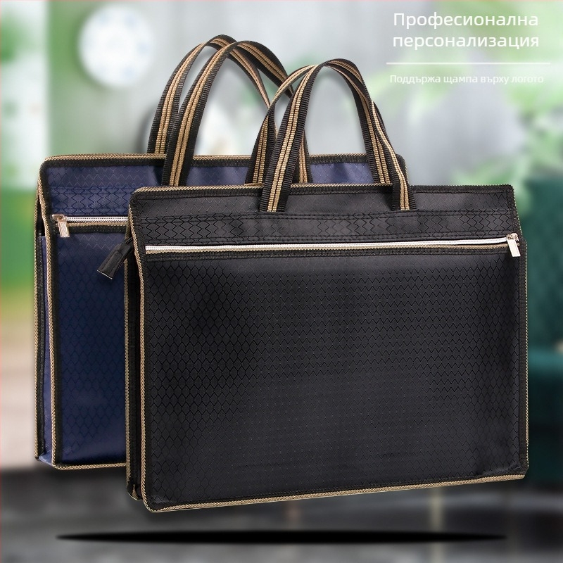 Aids портативна чанта за документи, голям капацитет, многофункционална, Oxford плат, двойна ципа