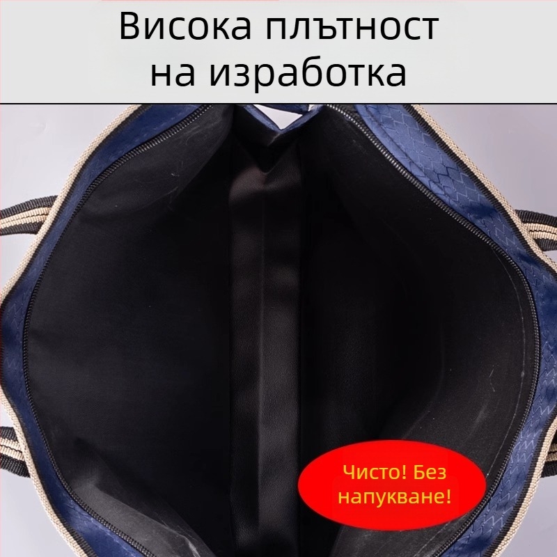 Делов портфейл за документи с оксфорд плат, цип и ръчна дръжка