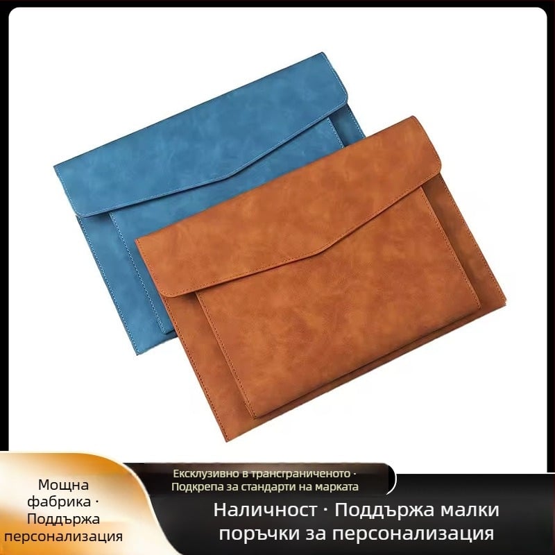 Ino PU кожена папка за документи, голям капацитет за съхранение, съхранение на документи и договори, закопчаване със щипка, правоъгълна форма
