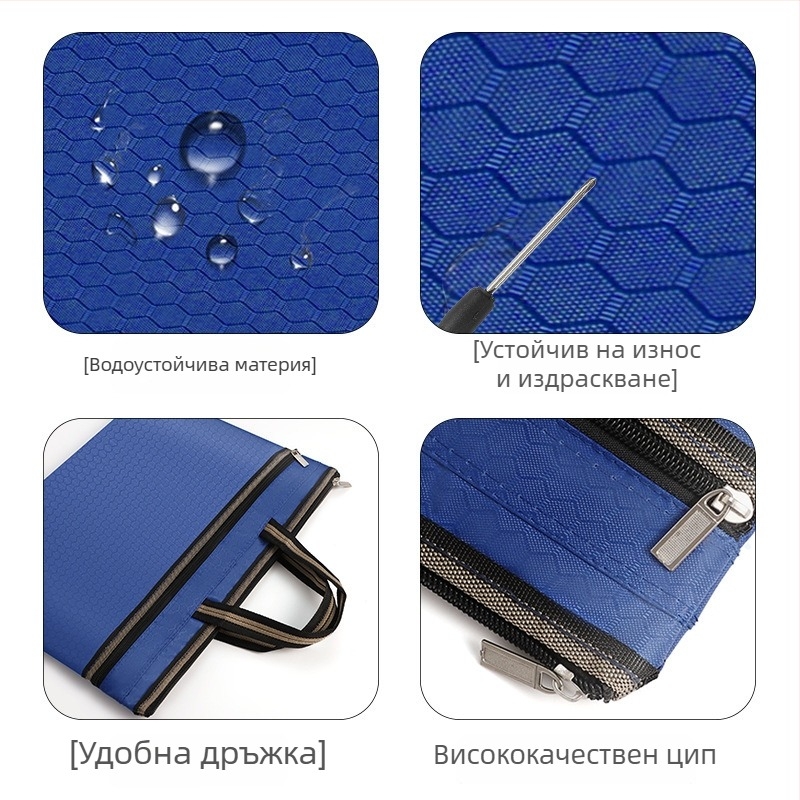 Документна чанта от оксфордска материя с цип, стил оксфорд, проста форма, марка Lixing