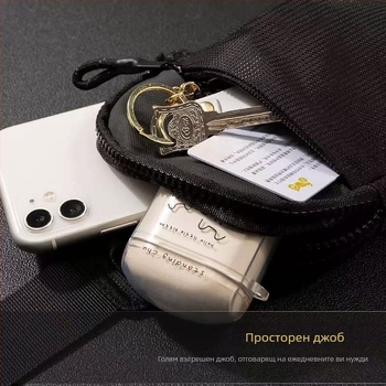 Унисекс талия чанта от нейлон, мини чантичка за телефон, лека и водоустойчива, спортна за бягане