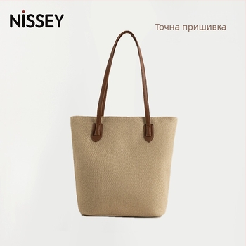 Памучно-ленена японска Tote чанта, малък квадрат, вертикална форма, открит връх, джоб за телефон, междинен слой, без подплата