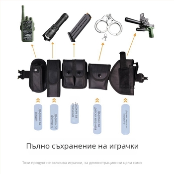 Детска тактическа поясна чанта с PU кожа, закопчалка с пин, закопчалка от платно/найлон, тънък профил (<2 см), Пролет 2025