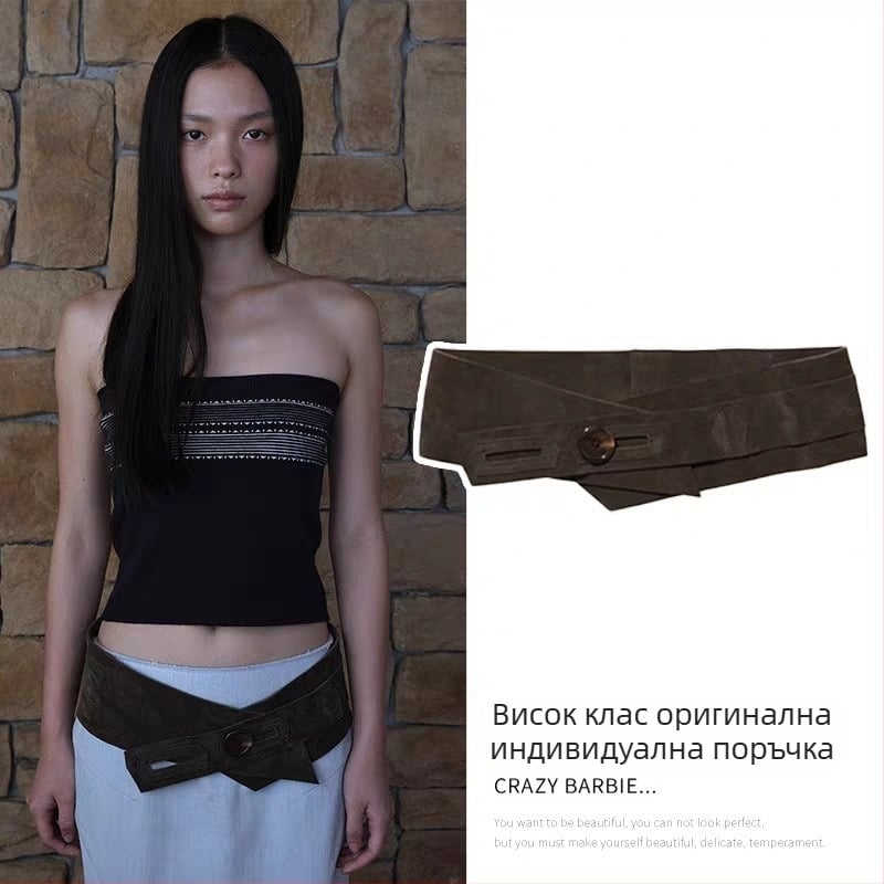 Кожен колан в ретро стил; Материал: PU кожа; Катарама: сплав; Затваряне: кука и лепенка; Ширина: над 4 см