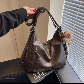 Унисекс Tote чанта от полиестер с PU подплата, за ежедневна употреба, пролет 2024 г.