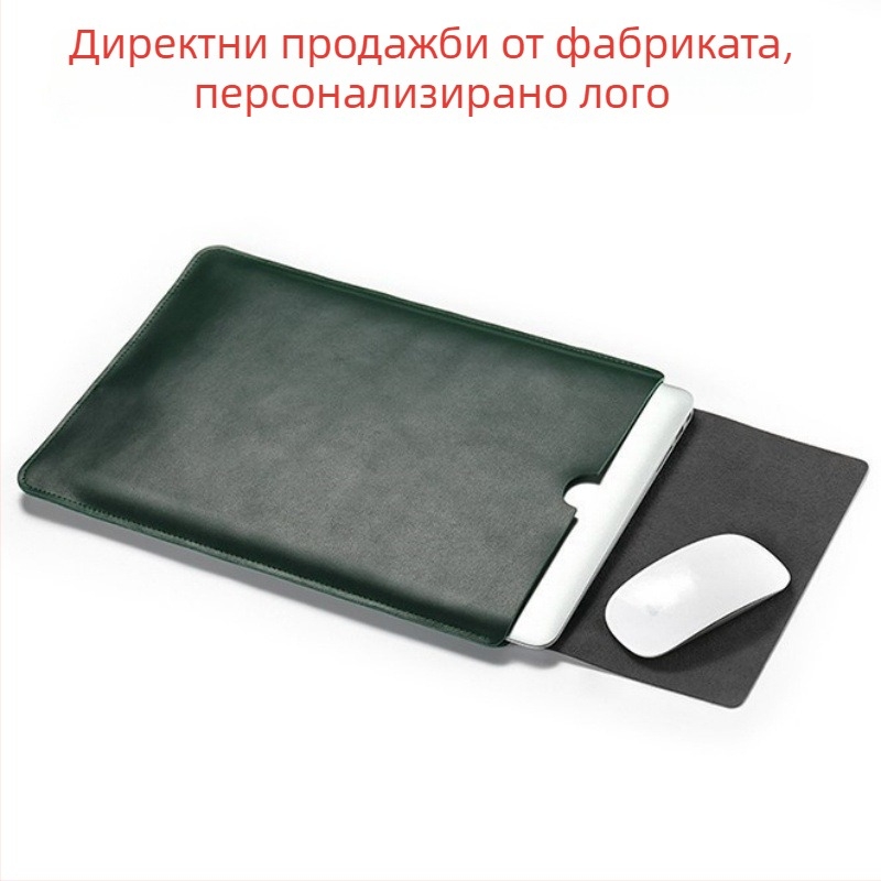 Калъф за лаптоп от телешка кожа с капак за отваряне, вътрешен джоб за компютър, водоустойчив, модел 9407