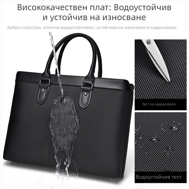 Делов портфейл от Oxford плат за документи и лаптоп, ултра лек, подплатен вътрешен отдел и отдел за лаптоп, подходящ за бизнес пътувания