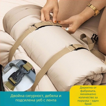 Ремък за багаж за къмпинг: регулируем, с двойна сигурност катарама, антиплъзгащ, PU материал, усилен