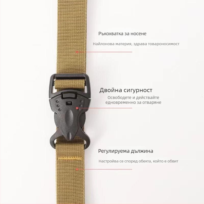 Ремък за багаж за къмпинг: регулируем, с двойна сигурност катарама, антиплъзгащ, PU материал, усилен