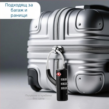 TSA заключване за багаж от цинкова сплав, модел H6312 – цифров код, 3 мм дебелина на пръчката, подходящ за куфари, раници и малки шкафове