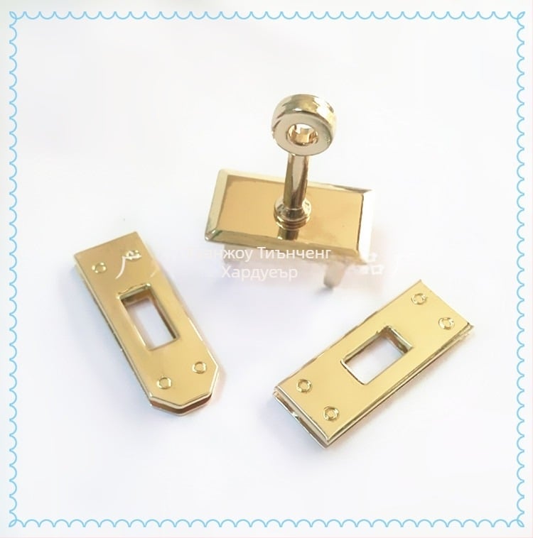 Комплект от три квадратни ключалки за чанти, цинкова сплав