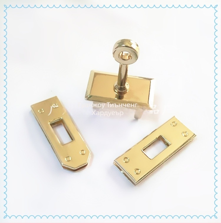 Комплект от три квадратни ключалки за чанти, цинкова сплав