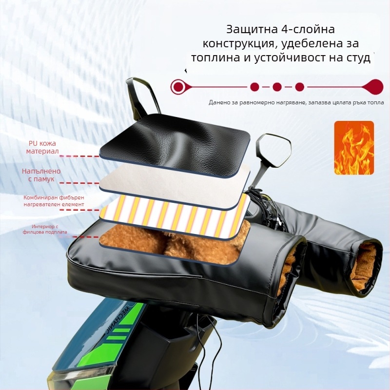 Калъф за нагряващи дръжки за електрически превозни средства – PU материал, подходящ за електрически превози, мотори и триколки