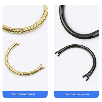 Метална дръжка за чанти, цинкова сплав + PU кожа, полукръгъл пръстен, аксесоари за багаж Meters