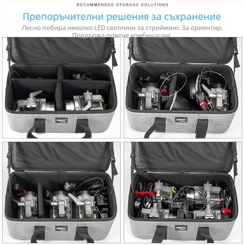 FOMITO DSLR чанта за фотоапарат с презрамка и осветление, платно + твърда дъска, 2,8 кг