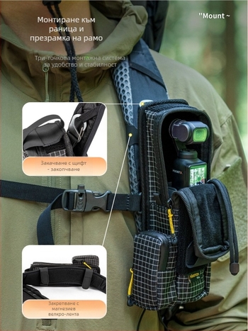 Hikeman найлонова Pocket3 фотографска чанта – водоустойчива, удароустойчива, чанта за гръдния кош за портативна гимбал камера