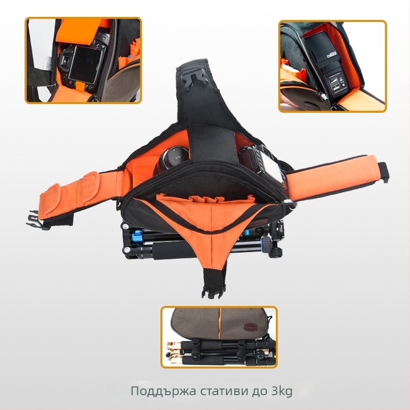 Caseman чанта за DSLR камера, триъгълна форма, полиестер, модел C10, прост стил, през рамо или кръстосано носене