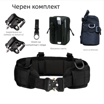 Колан за кръста за SLR камера с извита презрамка – найлонов фани пакет за фотография на открито, ултра лек, издръжлив на износване, разширяем