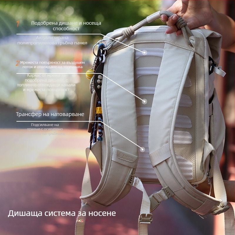 Раница за камера, 10 л, лека и универсална за пътуване с водоустойчива материя и вградена дъждовна защита; побира 1 камера, 2 огледала, 1 екшън камера и 1 светкавица; полиестер