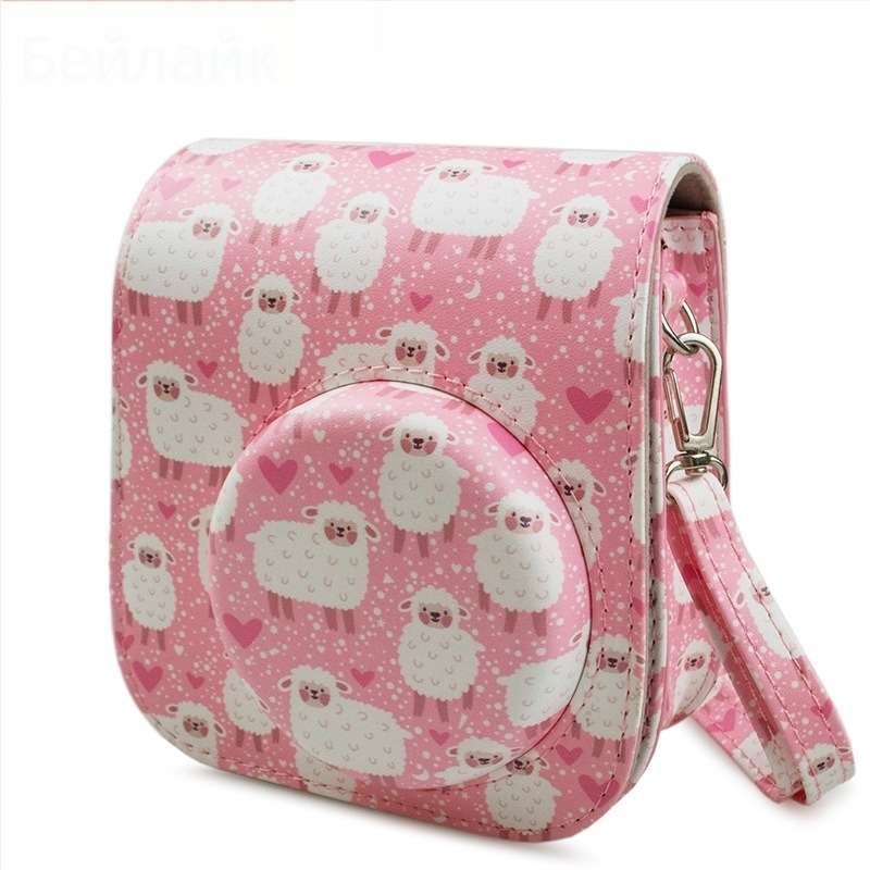 Полароид Mini12/11 камера чанта – PU кожа, фланелено подплъщване, модел Fuji-mini11-sheep (пасва Mini12/11/9/8; тегло 110 г)